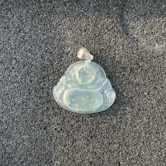 Natural jade Buddha Pendant in sterling silver 3.25 gram - Picture 1 of 3